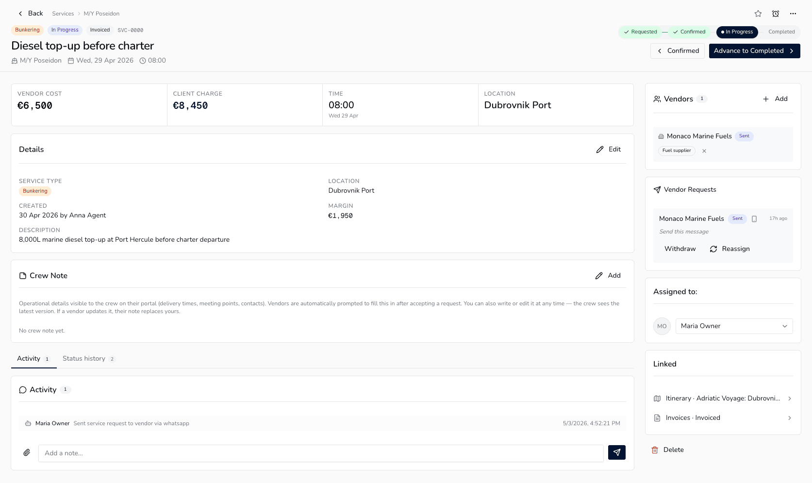 Service tracker